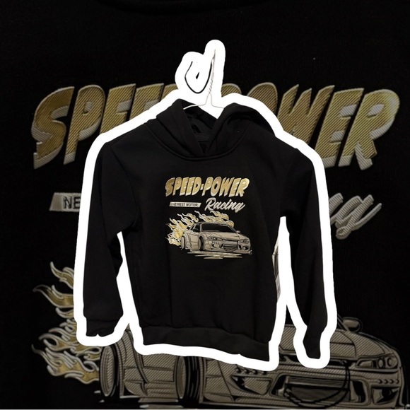 Kids Racing Hoodie - Black